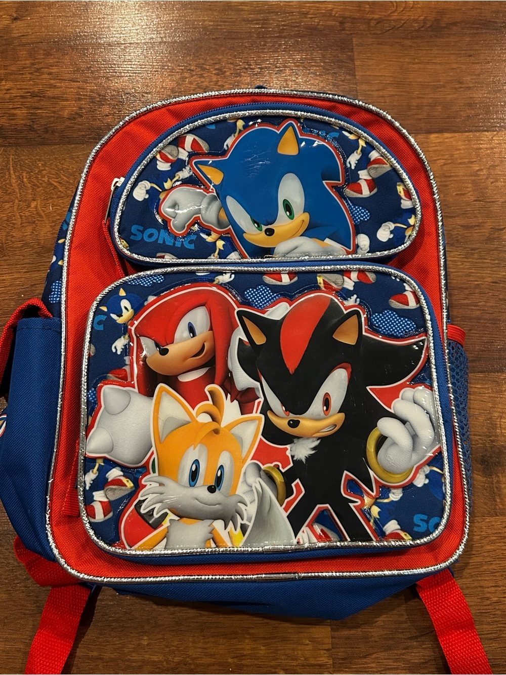 Sonic The Hedgehog Small Backpack 3-D Images Shadow Knuckles Tails 13” Preschool